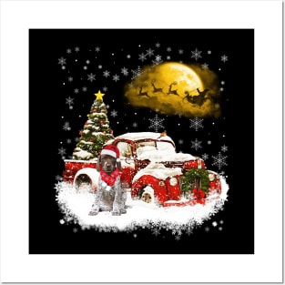 Red Truck Xmas Tree German Shorthaired Pointer Christmas Posters and Art